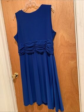 Studio Sleeveless Cobalt Blue Ruched Waist Dress